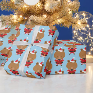 Weihnachtsmannmütze niedlicher Bär Weihnachtsfei Geschenkpapier