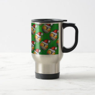 Weihnachtsmannmütze Nine Ball Pattern auf Grün Reisebecher