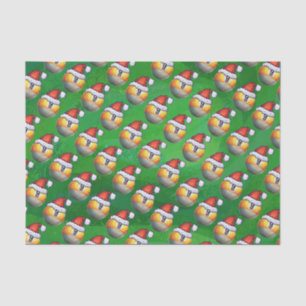 Weihnachtsmannmütze Nine Ball Pattern auf Grün Seidenpapier