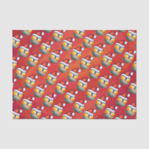 Weihnachtsmannmütze Nine Ball Pattern auf Rot Seidenpapier