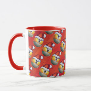 Weihnachtsmannmütze Nine Ball Pattern auf Rot Tasse