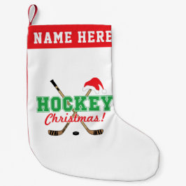 Weihnachtsmannmütze personalisiert Hockey Weihnach Kleiner Weihnachtsstrumpf
