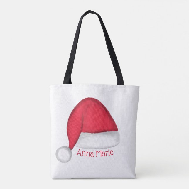 Weihnachtsmannmütze Personalisiert Tote Tasche (Rückseite)