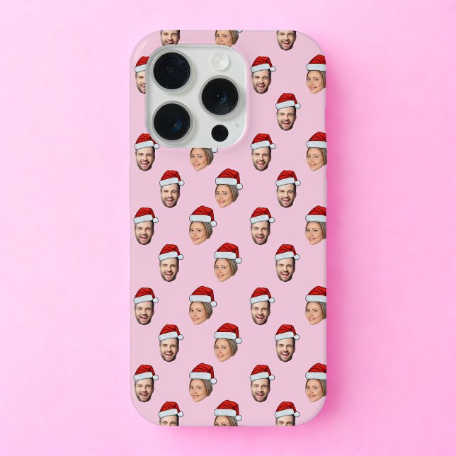 Weihnachtsmannmütze Personalisiertes Gesicht 2 Fot iPhone 15 Pro Hülle (Von Creator hochgeladen)