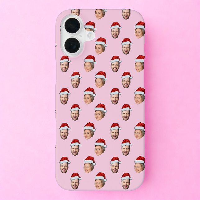 Weihnachtsmannmütze Personalisiertes Gesicht 2 Fot iPhone 16 Plus Hülle (Von Creator hochgeladen)