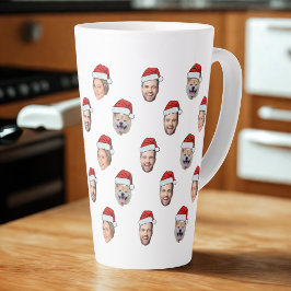 Weihnachtsmannmütze Personalisiertes Gesicht 3 Fot Milchtasse