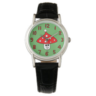 Weihnachtsmannmütze-Pilz-Uhr (Erwachsener) Armbanduhr