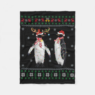 Weihnachtsmannmütze Pinguin Bird Xmas Lighting Ugl Fleecedecke