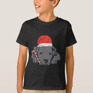 Weihnachtsmannmütze Pitbuli Pit Hund Weihnachtsfra T-Shirt