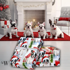 Weihnachtsmannmütze Pups Frenchie Gift Geschenkpapier