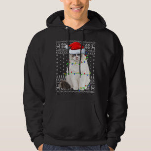 Weihnachtsmannmütze Ragdoll Cat Xmas Lighting Ugly Hoodie