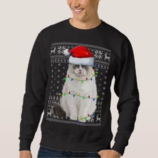 Weihnachtsmannmütze Ragdoll Cat Xmas Lighting Ugly Sweatshirt
