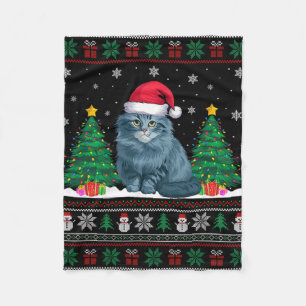 Weihnachtsmannmütze Ragdoll Katze Weihnachtsbaum L Fleecedecke