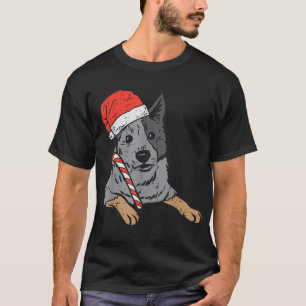 Weihnachtsmannmütze Red Blue Heeler Australian Cat T-Shirt
