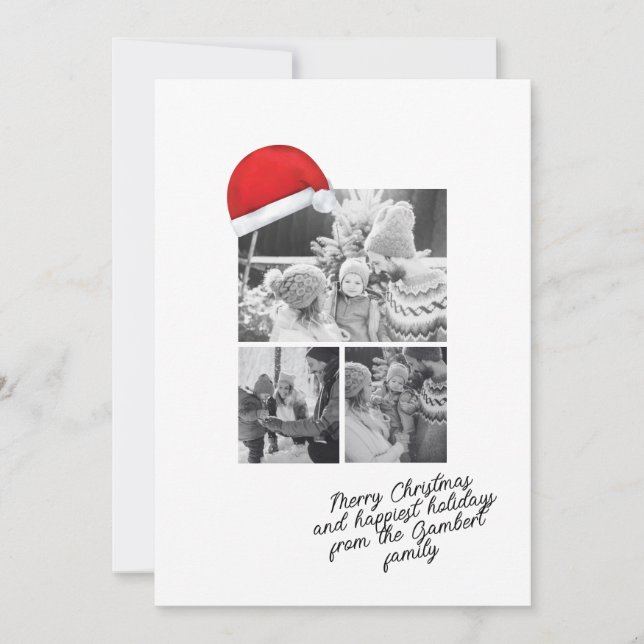 Weihnachtsmannmütze Red Merry Weihnachts-Drehbuch  Feiertagskarte (Vorderseite)