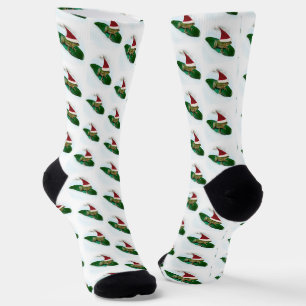 Weihnachtsmannmütze Rodelfrosch Weihnachten Socken