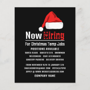 Weihnachtsmannmütze, saisonale Rekrutierung Werbun Flyer