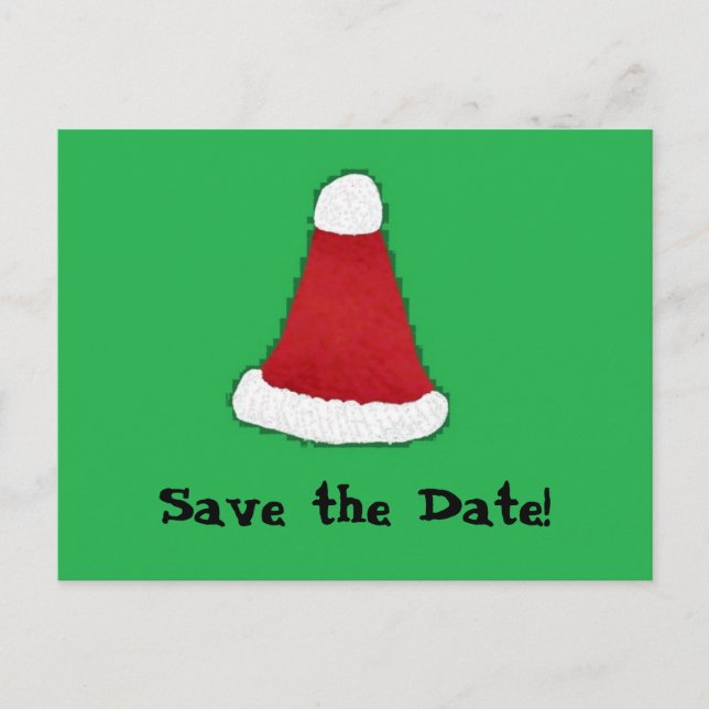 Weihnachtsmannmütze, Save the Date! Ankündigungspostkarte (Vorderseite)