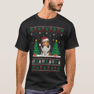 Weihnachtsmannmütze Shetland Sheepdog Hund Xmas Tr T-Shirt