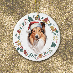 Weihnachtsmannmütze Shetland Sheepdog Weihnachtssc Keramik Ornament