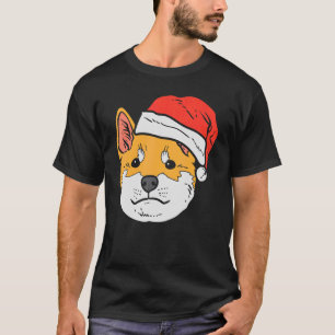 Weihnachtsmannmütze Shiba Inu Akita Akita Japanisc T-Shirt