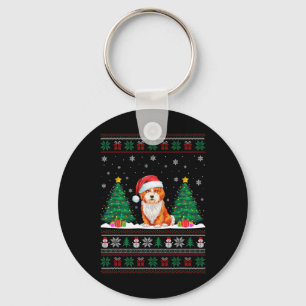 Weihnachtsmannmütze Shichon Dog Weihnachtsbaum Lig Schlüsselanhänger