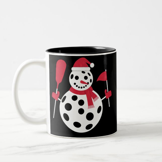 Weihnachtsmannmütze Snowman Family Xmas Matching P Zweifarbige Tasse (Links)
