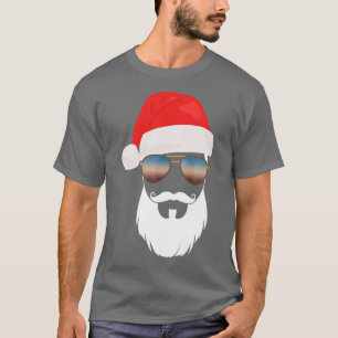 Weihnachtsmannmütze Sonnenbrille Beard Santa Prese T-Shirt