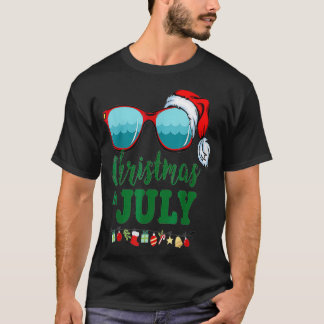 Weihnachtsmannmütze Sonnenbrille Sommer Weihnachte T-Shirt