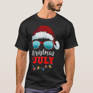 Weihnachtsmannmütze Sonnenbrille Sommerweihnachtsf T-Shirt