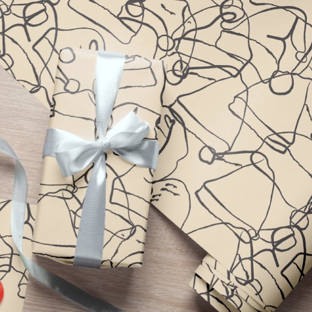 Weihnachtsmannmütze springt an Elegante Weihnachte Geschenkpapier (Von Creator hochgeladen)