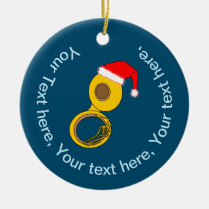 Weihnachtsmannmütze Tuba Keramik Ornament