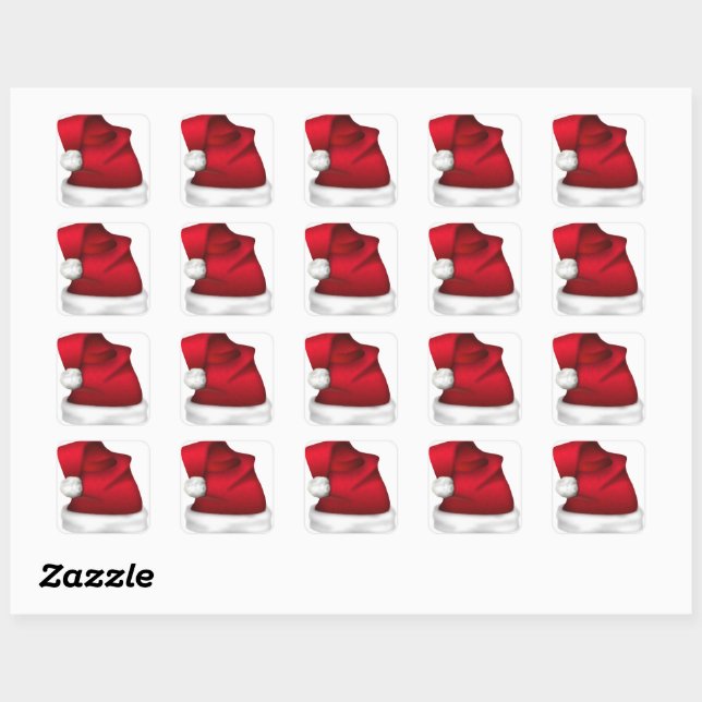 Weihnachtsmannmütze Umschlag Aufkleber Stickers (Blatt)