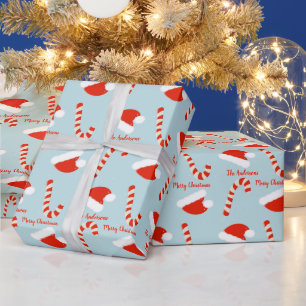 Weihnachtsmannmütze und Candy Geschenkpapier
