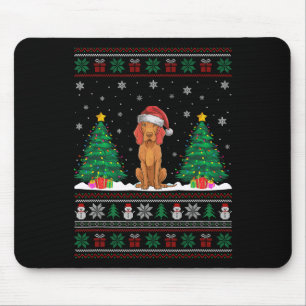 Weihnachtsmannmütze Vizsla Hund Weihnachtsbaum Lic Mousepad