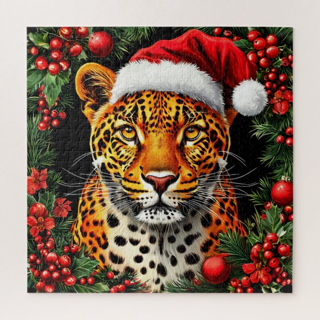 Weihnachtsmannmütze von festem Leopard (Vertikal)