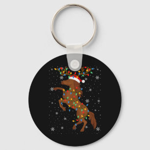 Weihnachtsmannmütze von Pferden Ugly Christmas Tre Schlüsselanhänger