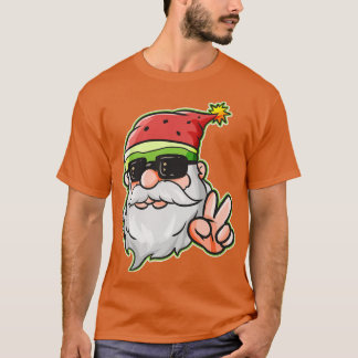 Weihnachtsmannmütze Watermelon Victory Sign Sungla T-Shirt