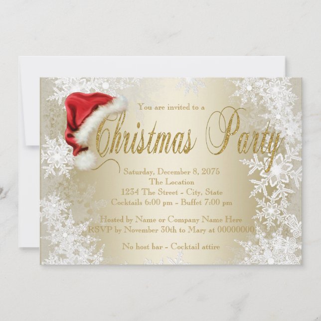 Weihnachtsmannmütze Weihnachten Party Einladungen (Vorderseite)