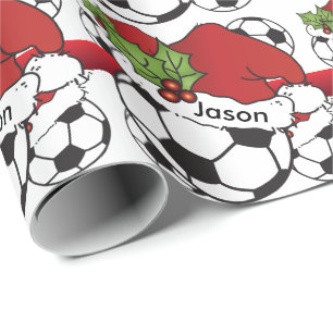 Weihnachtsmannmütze Weihnachts-Fußball DIY Nam Geschenkpapier