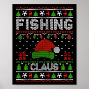 Weihnachtsmannmütze Weihnachts Light Fishing Claus Poster