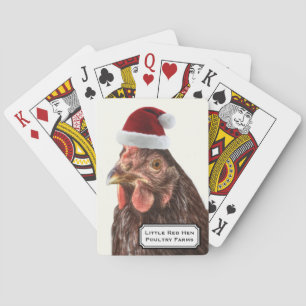 Weihnachtsmannmütze-Weihnachtshuhn Spielkarten
