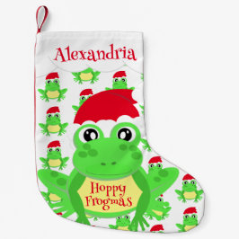 Weihnachtsmannmütze White Frog Cartoon Muster Name Kleiner Weihnachtsstrumpf