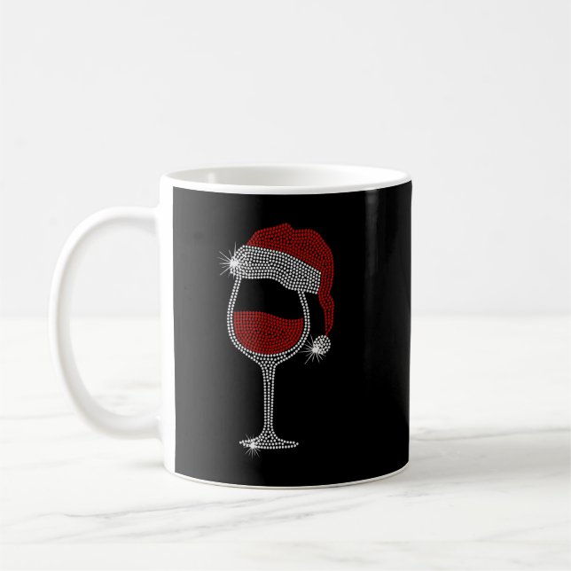 Weihnachtsmannmütze Wine Bling Christmas Kristall  Kaffeetasse (Links)