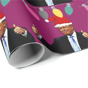Weihnachtsmannmütze-WRAPPING-PAPIER FÜR DONALD TRU Geschenkpapier