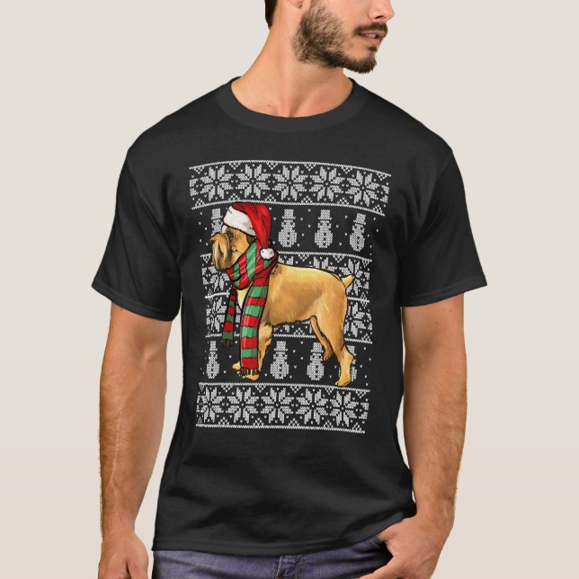 Weihnachtsmannmütze Xmas Brüssel Griffon hässliche T-Shirt (Vorderseite)