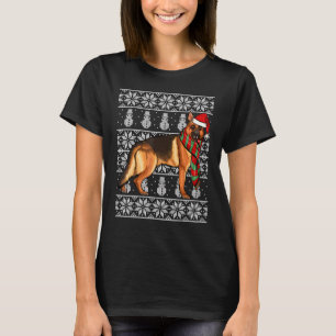 Weihnachtsmannmütze Xmas German Shepherd Ugly Weih T-Shirt