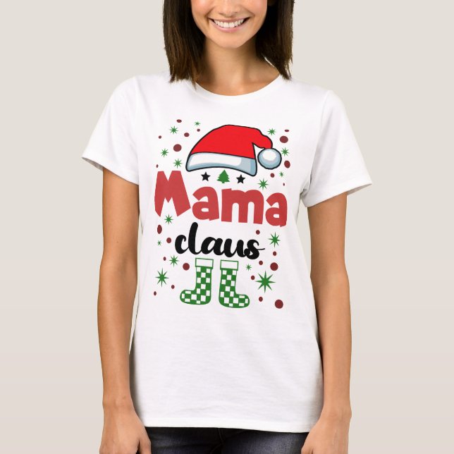Weihnachtsmannmütze zur Ehefrau der Weihnachtsmutt T-Shirt (Vorderseite)
