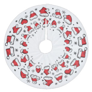 Weihnachtsmannmützen Fleece Weihnachtsbaumdecke
