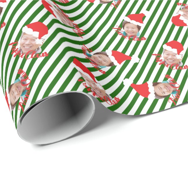 Weihnachtsmannmützen für den grünen und weißen Str Geschenkpapier (Rolleneckpunkt)